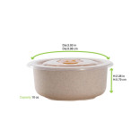Huskly reusable beige bowl in husk composite w/ PP lid 10oz D:3.93in H:2.28in - 40 pcs Huskly reusable beige bowl in husk composite w/ PP lid 10oz D:3.93in H:2.28in - 40 pcs